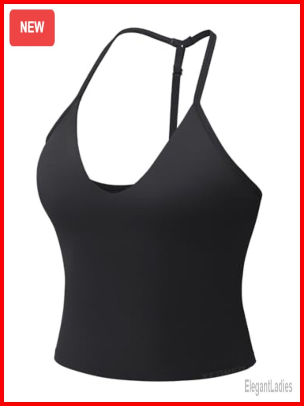 Women's Cropped Halter Tank Top with Built in Bra Racerback Workout